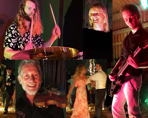 Electric barn dance and ceilidh band with Keith Harding, Bill Perring, Jordan Brown, and caller Polly Dare